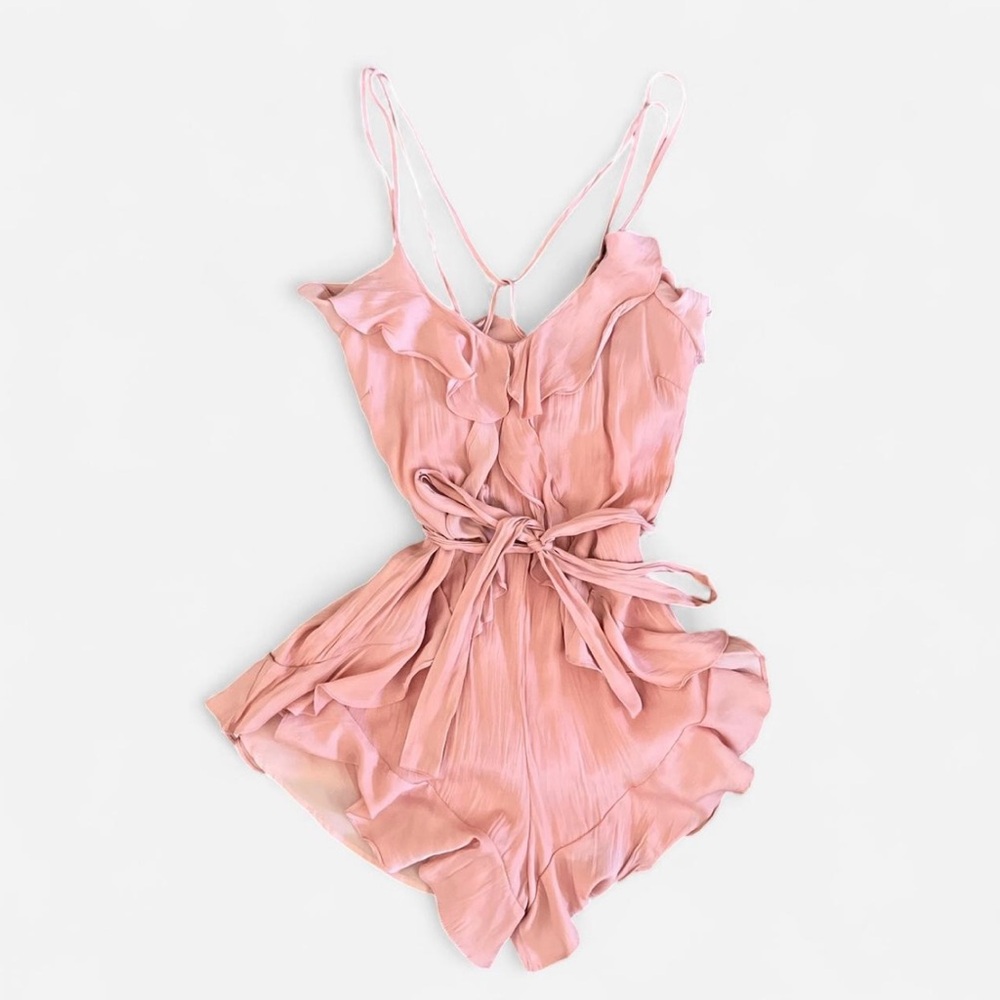 Luxxel - Blush Peachy Pink Strappy Romper